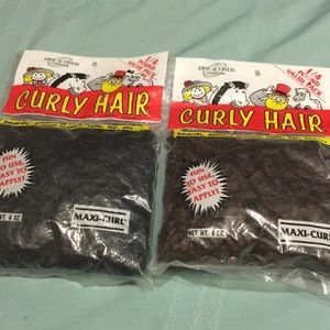 2 Pck 1/4 Pd Maxi-Curl Doll hair Brown & Black NEW